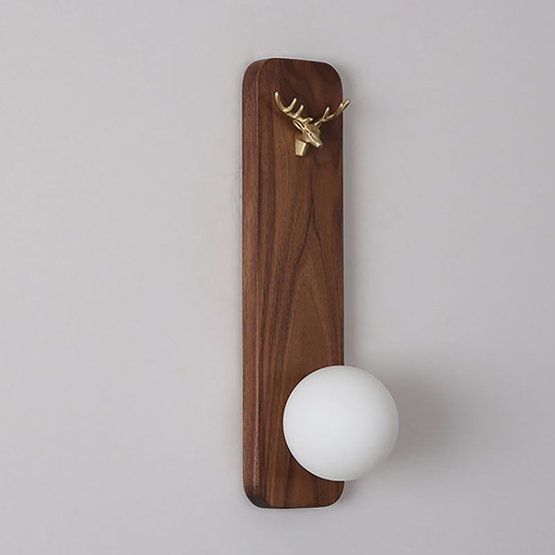 Contemporary 1 Head Wall Sconce White Glass Wall Mounted Light for Reading Room
