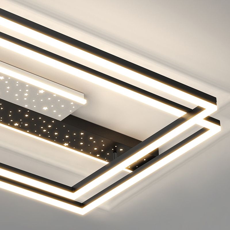 Minimalism Linear Ceiling Lamp Fixture Contemporary Metal LED Ceiling Mount Light