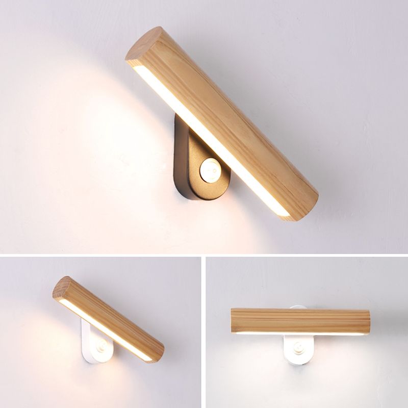 Luz de lámpara de pared lineal de estilo minimalista moderno iluminación de pared de madera para dormitorio