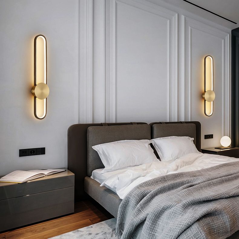 Oval Wall Lighting Fixture Modern Style LED Metal Wall Mounted Lighting for Living Room