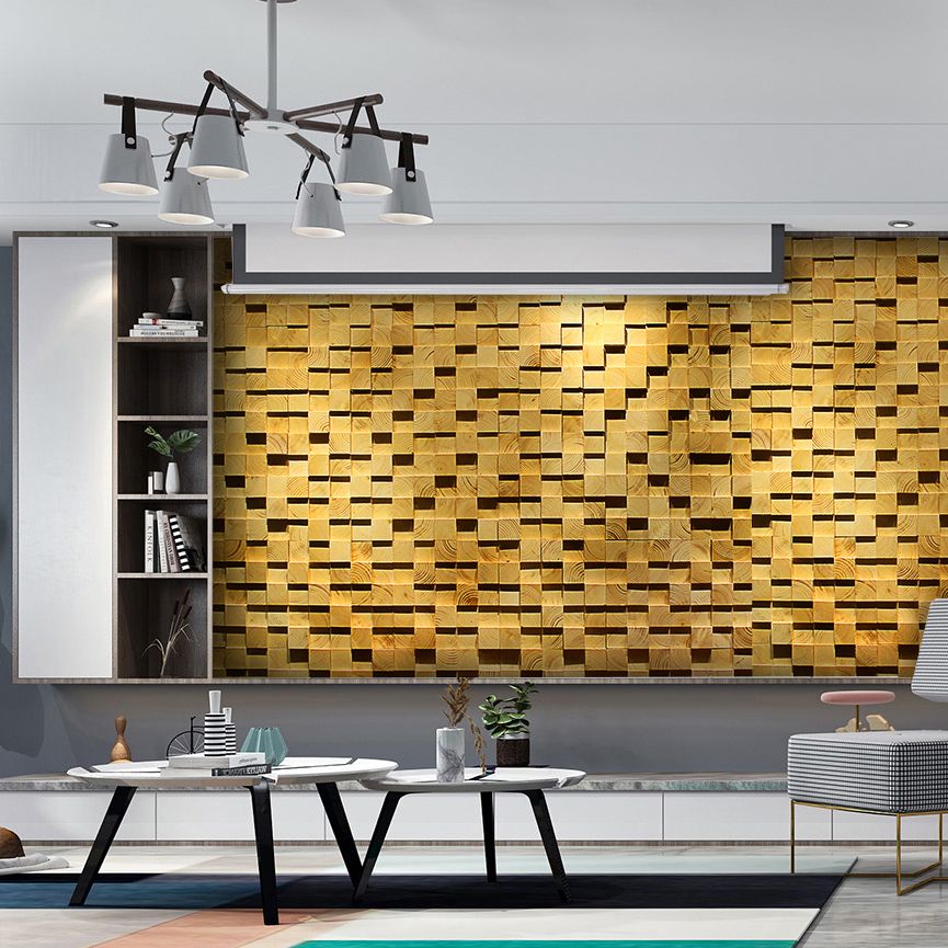 Wood Mosaic Paneling Shiplap Glue Down Indoor Contemporary Wall Paneling