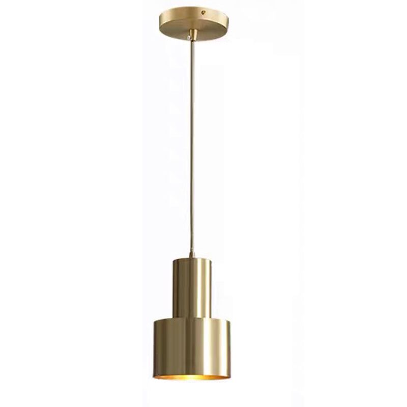Cylindrical Ceiling Pendant Light Minimalist Style Metal Bedroom Down Lighting Pendant
