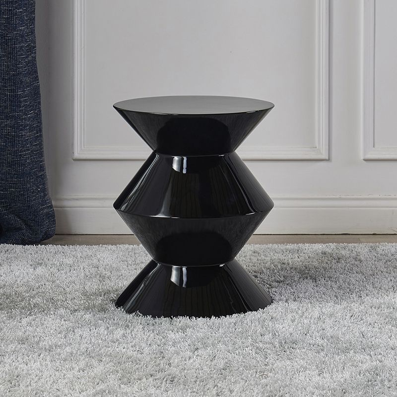 Round Solid FRP Top Side Table 17.7"/20.8"Tall Pedestal End Table