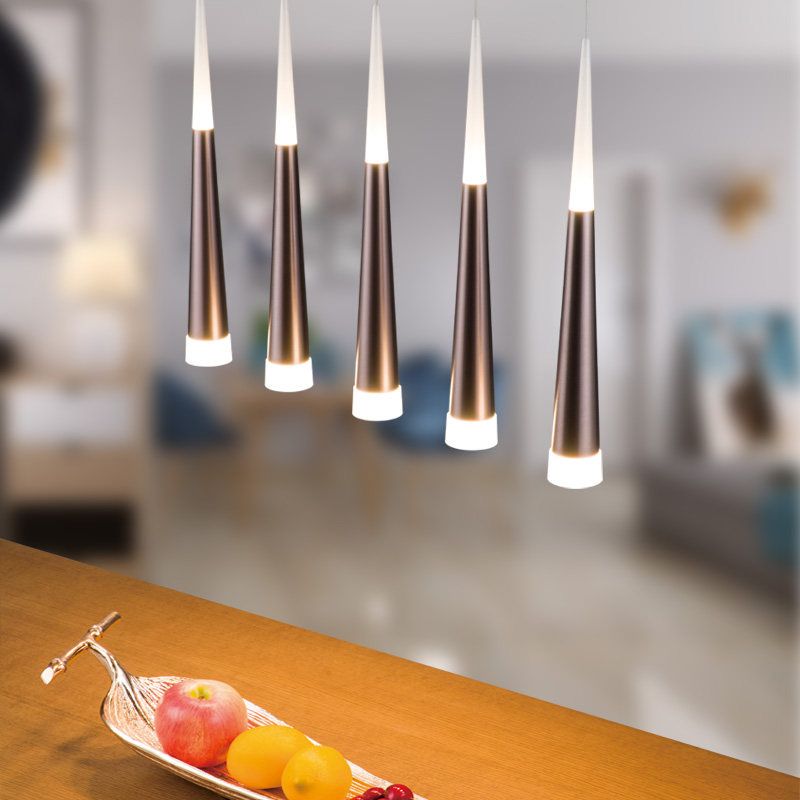 1/5/6 Lights colgante colgante colgante lámpara de metal simple de metal simple/marrón en cálido/blanco/neutral