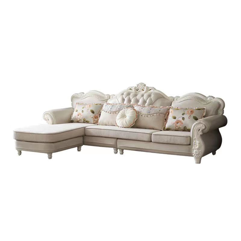 Traditional Style 46.45 " H Rolled Arm Sofa & Chaise for Living Room