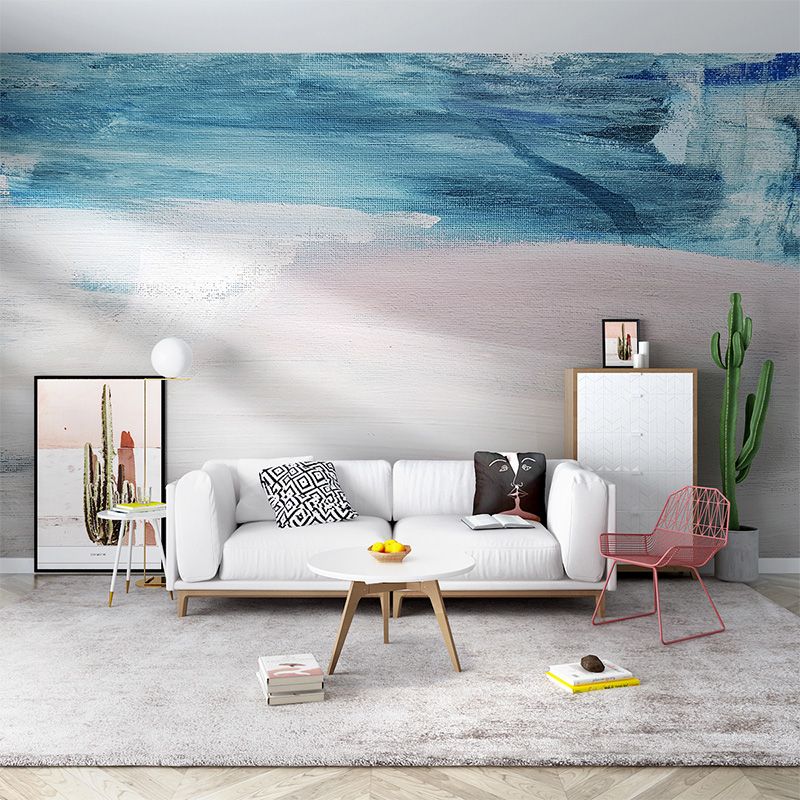 Water-Resistant Textured Murals Fresh Minimalist Sea and Beach Wall Art for Bar