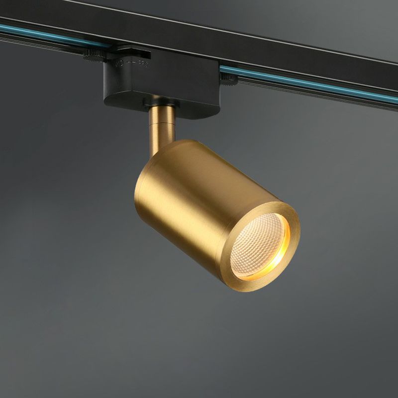 Tube LED Spotlight Track Lighting Postmodern Metal Black and Gold Semi-Flush Ceiling Light