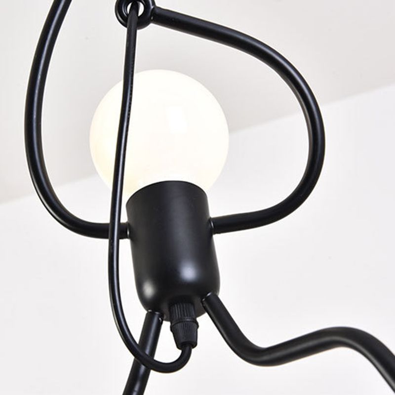 1-Light Pendant Ceiling Lights Industrial Metal Multi Pendant Light Fitting in Black