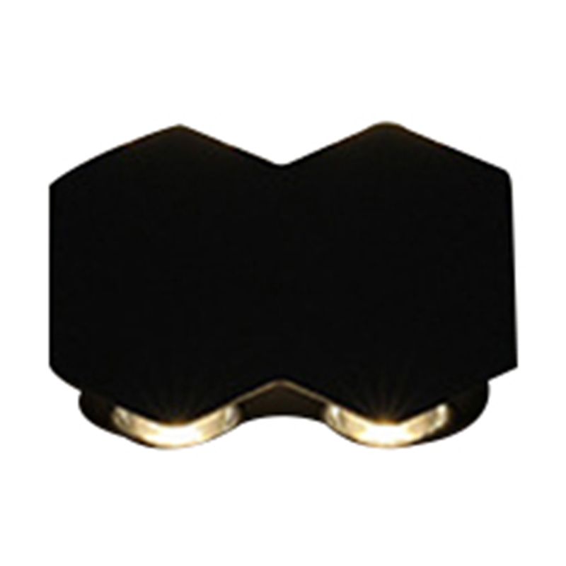 Ellipse/Curve/Honeycomb Mini Wall Light Nordic Metallic 4/6-Bulb Hallway LED Wall Washer Sconce in Black