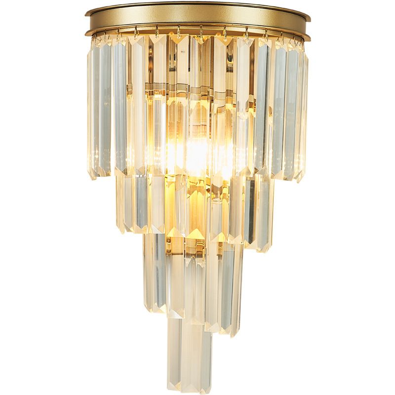 Postmodern Style Crystal Wall Light Layered Wall Sconce for Living Room