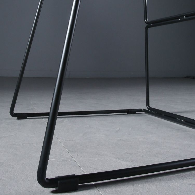 Contemporary Armless Plastic Low Back Bar Stools with Metal Base
