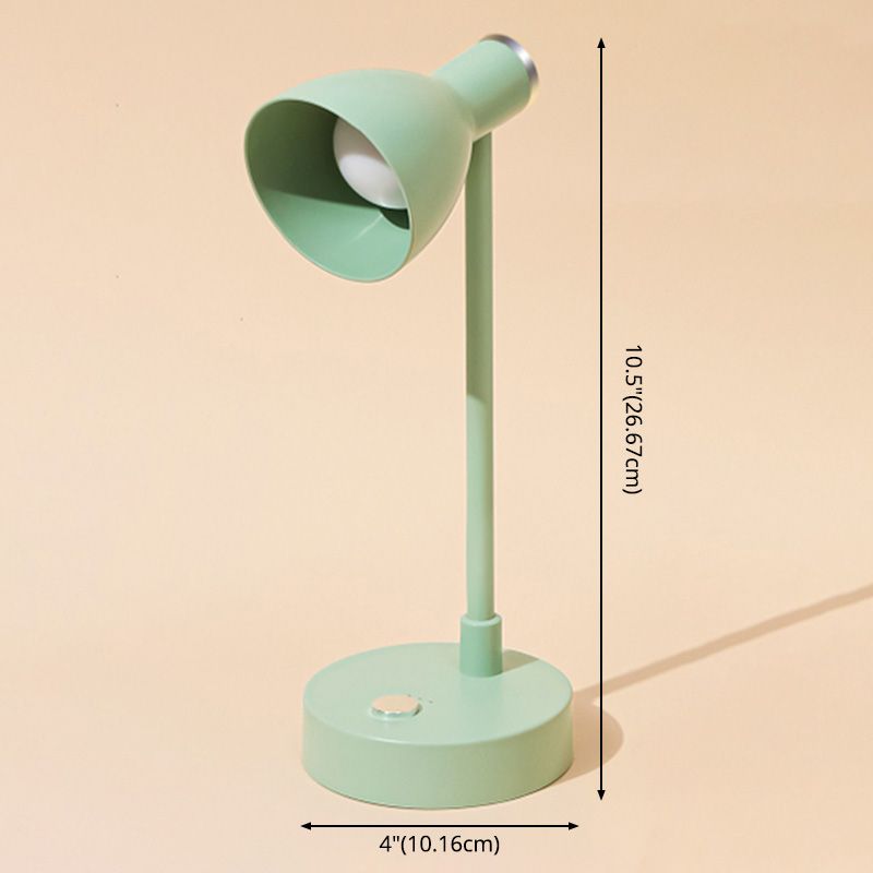 Lampada da tavolo Macaron con luce da lettura a LED per dormitorio con paralume in plastica a campana