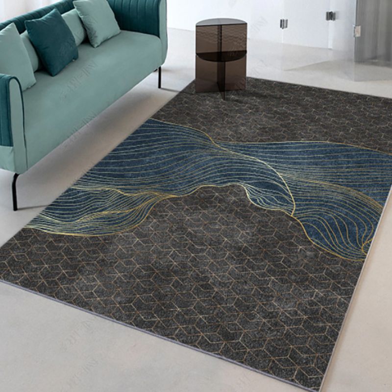 Beige Modern Rug Blending Lotus Rug Non-Slip Backing Rug for Drawing Room