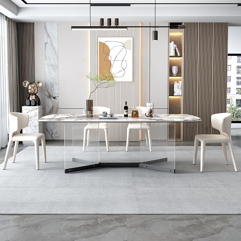 Contemporary 1/4/5/6/7 Pieces Dining Set Trestle Table Table Set for Home Use