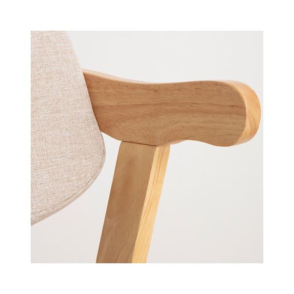 Silla de comedor de madera contemporánea, silla lateral de comedor con respaldo abierto