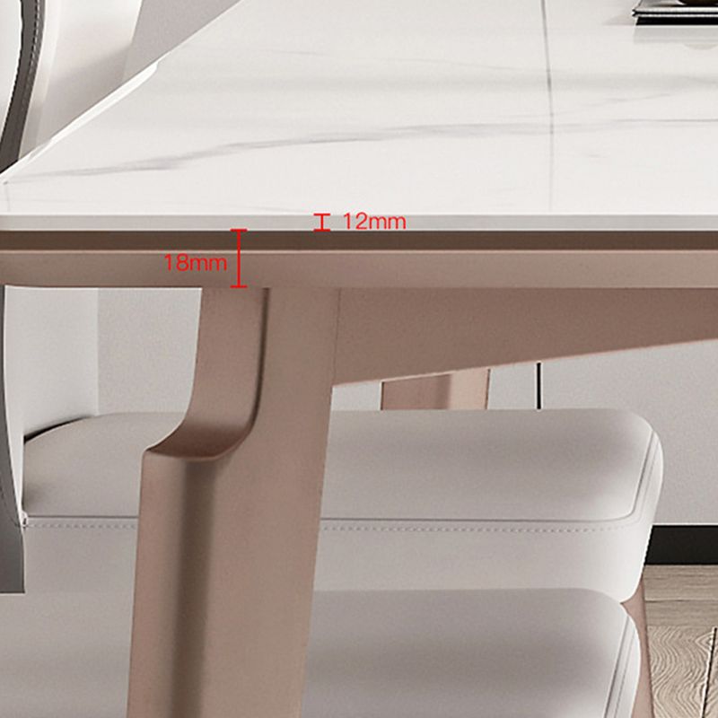 Modern Sintered Stone Top Table Rectangle Table with Metal Base