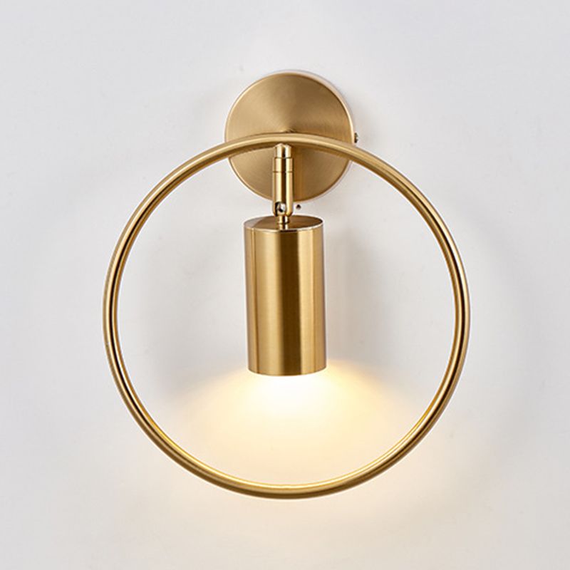 Modern Style Simplicity Wall Sconce Metal Ring Design Single Bulb Bedside Light