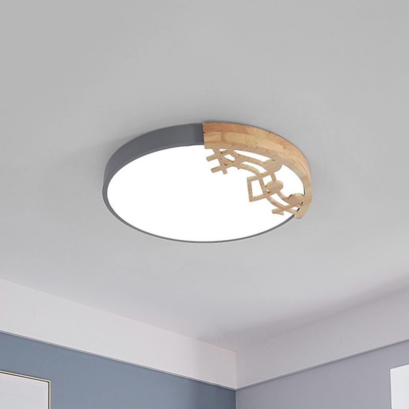 Plafonnier Led contemporain avec abat-jour en acrylique, luminaire rond vert/blanc/gris pour chambre à coucher