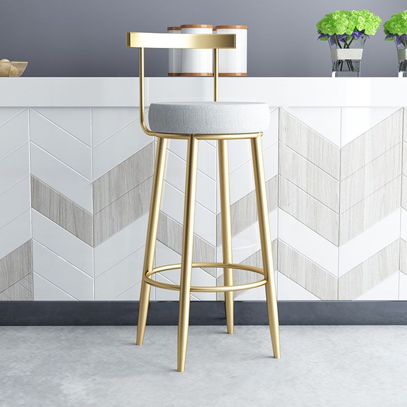 Moderner Metal -Barhocker mit Fußstütze und Casual Bar Stool im unteren Rücken