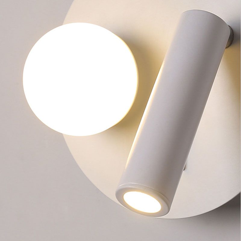 1-Light Minimalisme Acrylique Murce Murce Lampe légère murale blanche pour chambre à coucher