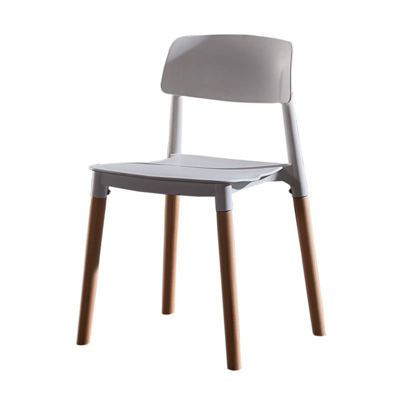 Modern Square Open Back Dining Chair Plastic Stackable Side Dining Chairs for Kitchen