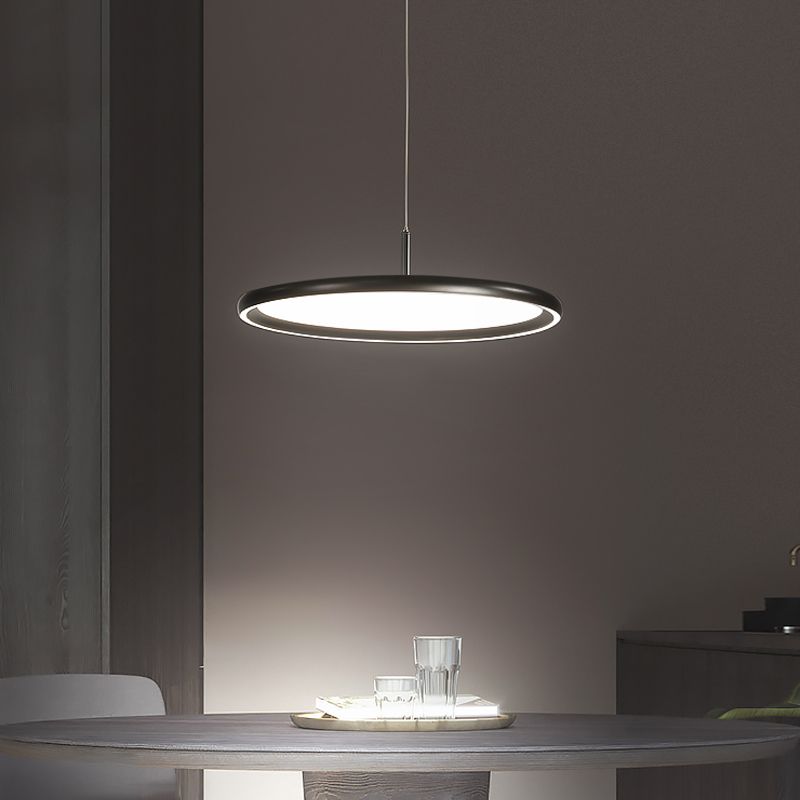 Lumo moderno a forma di metallo a forma rotonda a 1 luce appesa a 1 luce