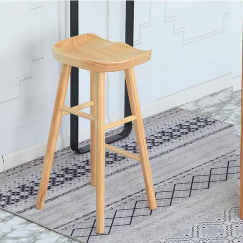 Contemporary Wood Stool Backrest Counter Stool for Restaurant
