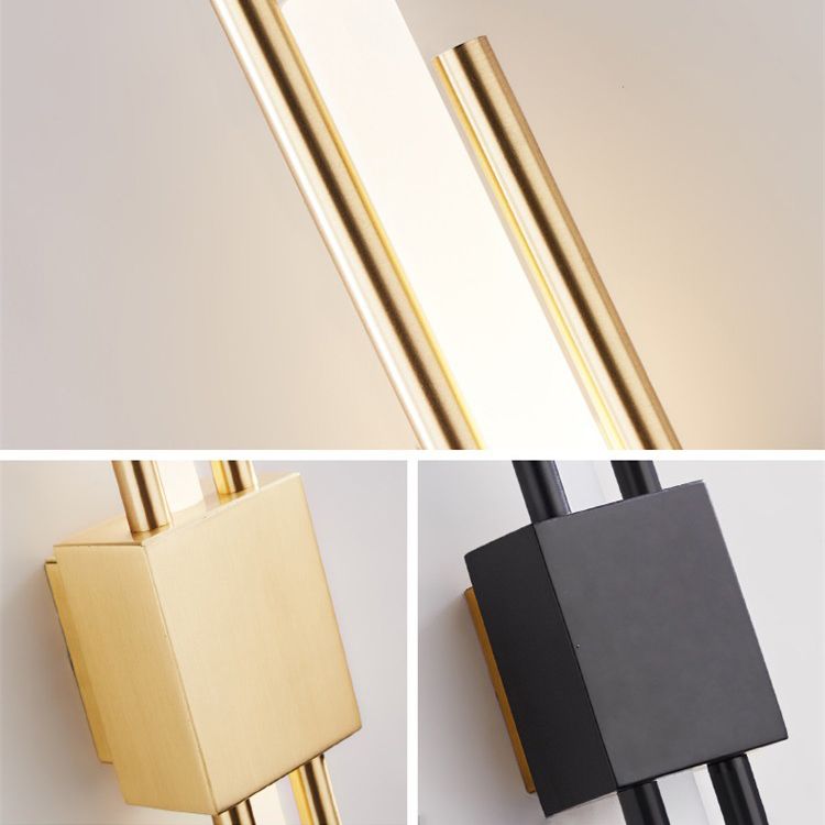 Postmodern Style Unique Shade Wall Sconce Copper 2 Light Sconces for Living Room