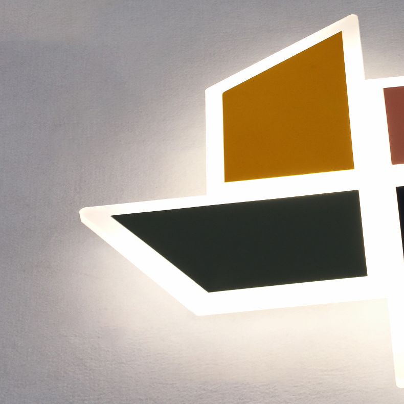 Windmill Metal Ceiling Light Fixture Nordic Style LED Multi-Color Ceiling Mounted Light