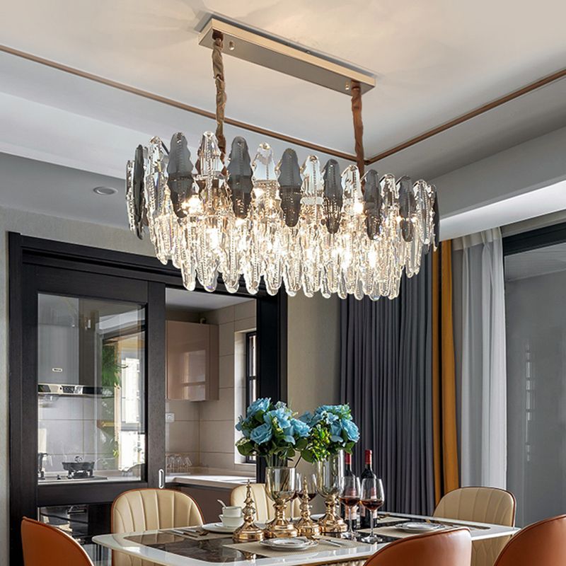 Linear Island Lighting Pendant Linear Lsland Lighting Hanging Island Lights in Grey