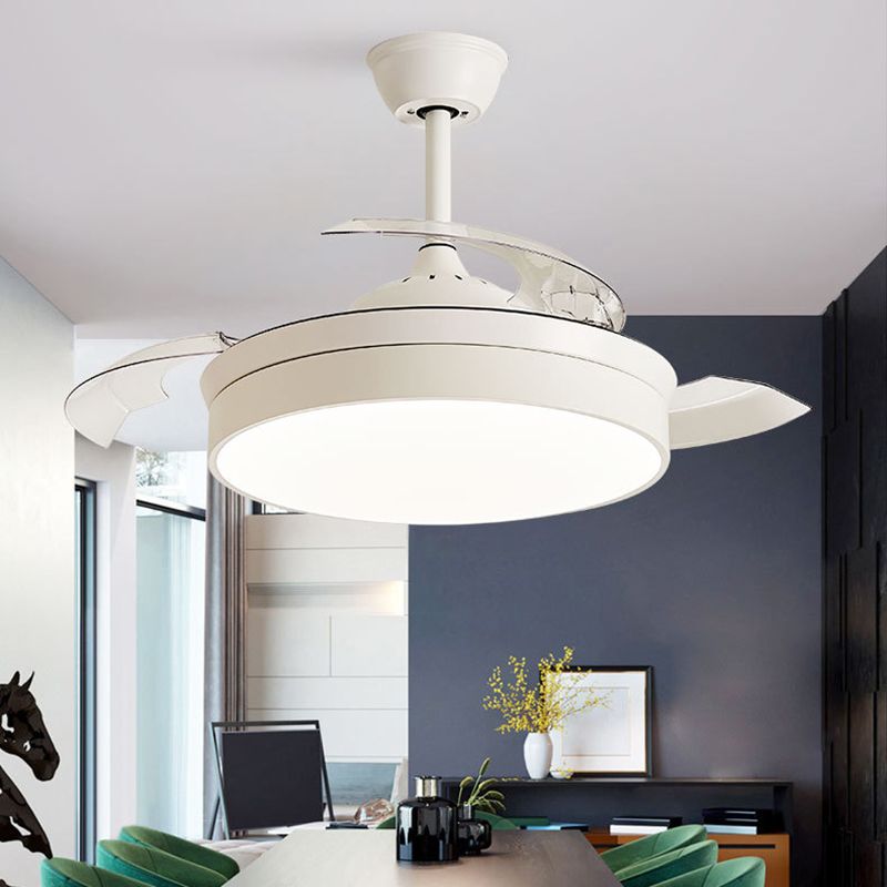 Nordic Ceiling Fan Lamp Fixture Colorful LED Ceiling Flush Mount for Kids' Room