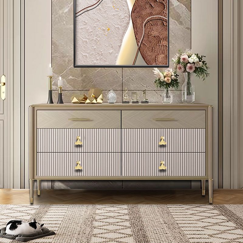 Modern Horizontal Combo Dresser Wood Storage Dresser for Bedroom