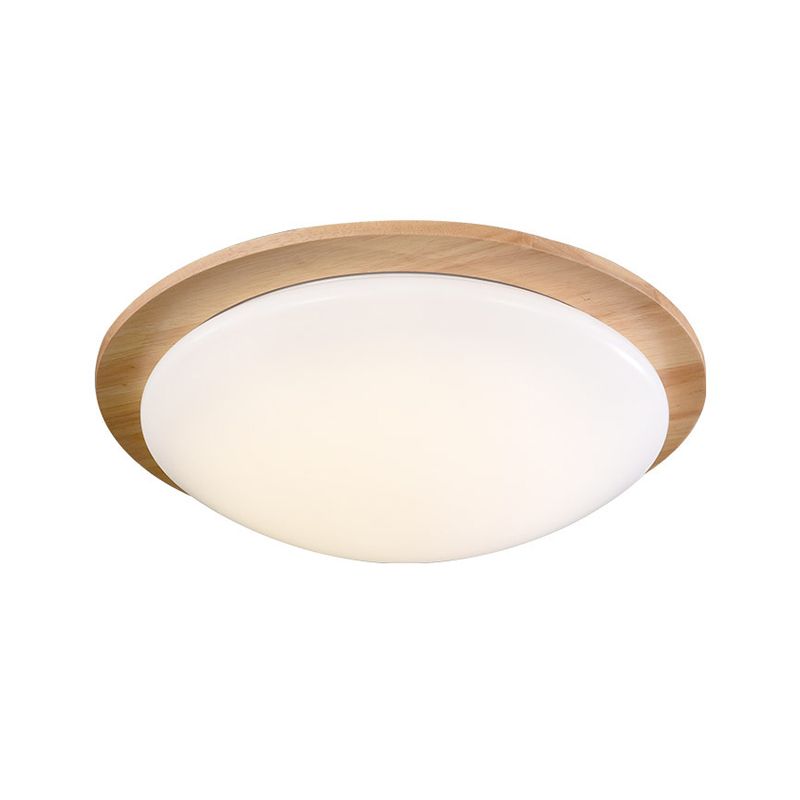 12 "/ 15" large sphérique encastré acrylique moderne beige LED encastré lumière avec auvent en bois