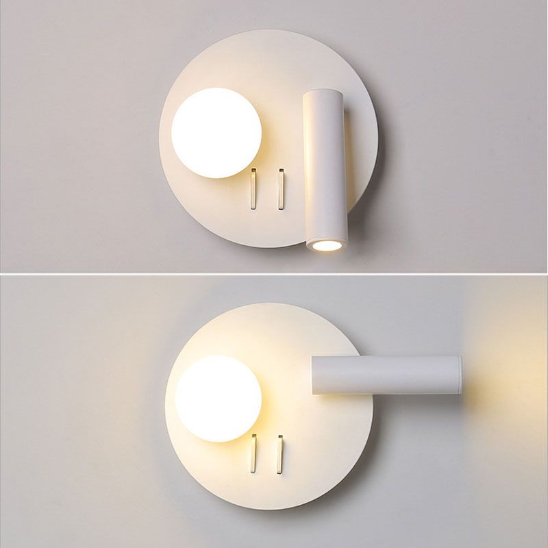 1-Light Minimalisme Acrylique Murce Murce Lampe légère murale blanche pour chambre à coucher