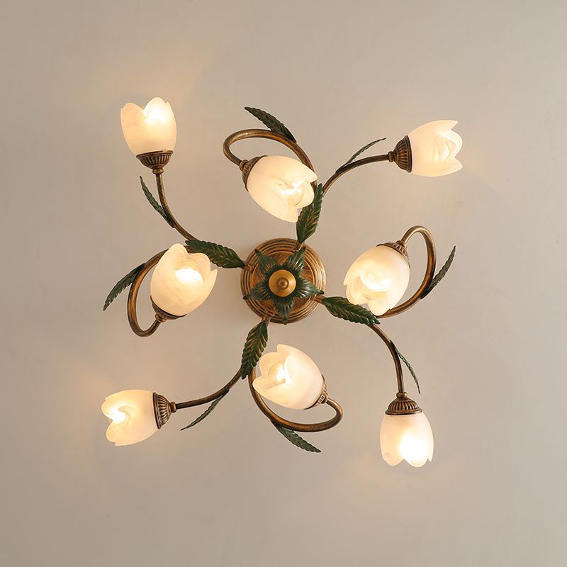 Flower Shaped Ceiling Lamp Minimalist Flush-mount Light for Living Room Drawing Room
