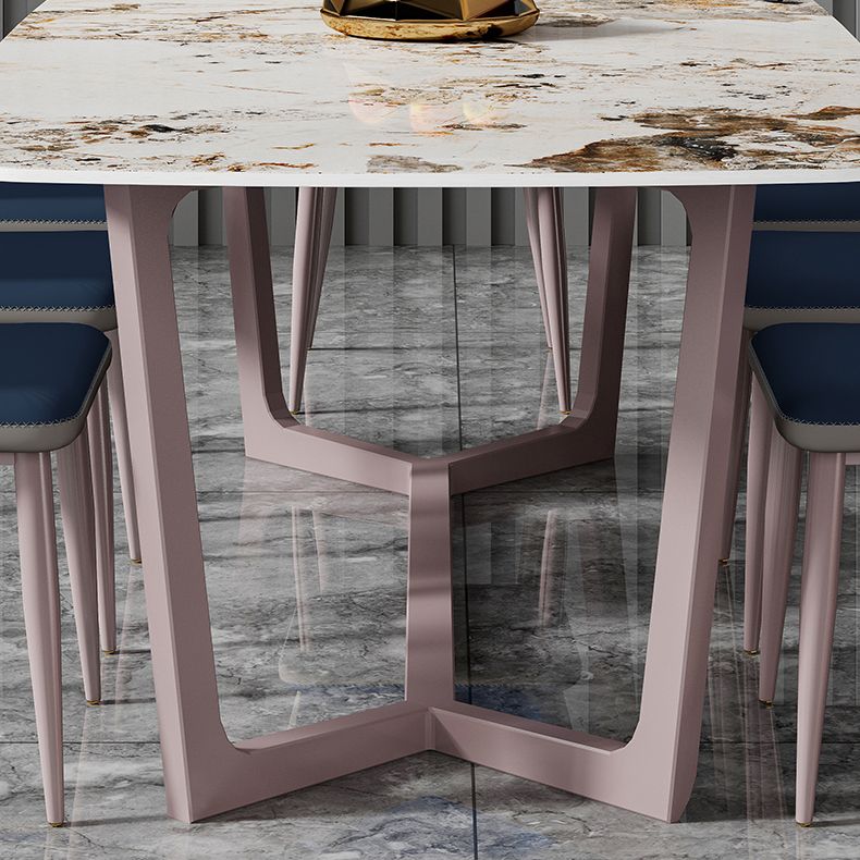 Nordic Glam Rectangle Sintered Stone Dining Table Set 1/4/6/7/8 Pieces Dining Set