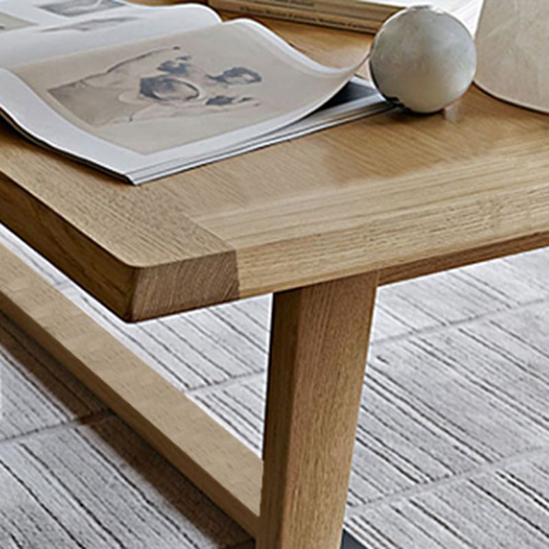Mesa moderna de madera sólida para mesa de comedor rectangular de restaurantes con base de caballete