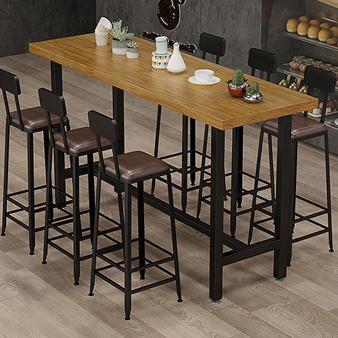 Armless Dining Stool Contemporary Bar Stool with Black Metal Base