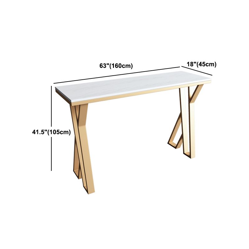 White Stone Bar Table Set 1/5 Pcs Gold Metal Base Bar Table and Stools