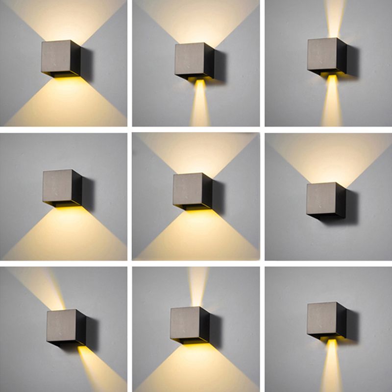 Quadratische Metallwandlampen 1-Licht-LED Moderne Außenwandhalterlampe für Garten