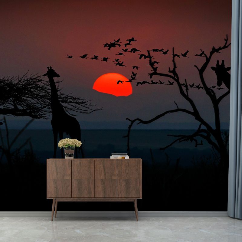 Photography Pattern Mildew Wall Mural Sunset Horizontalt for Living Room