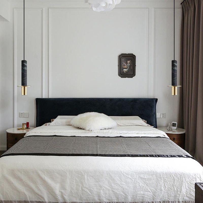 Stone Unique Shade Hanging Lights Modern Style 1 Light suspendu Mount Mount pour chambre à coucher