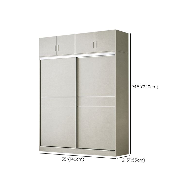 Modern Artificial Wood Wardrobe Freestanding Wardrobe with Sliding Doors for Living Room