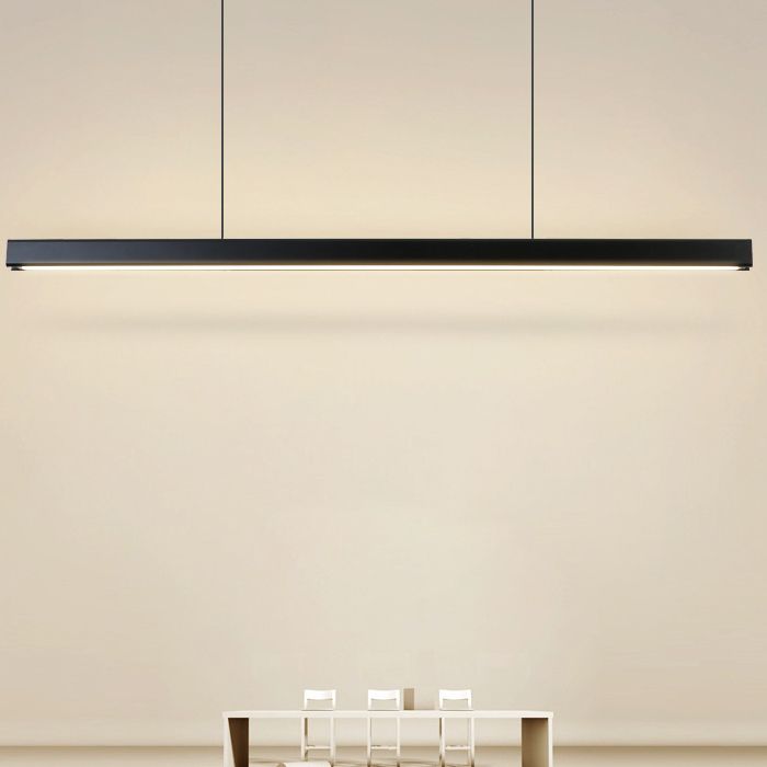 Black Rectangular Pendant Light in Modern Creative Style Acrylic LED Hanging Lamp