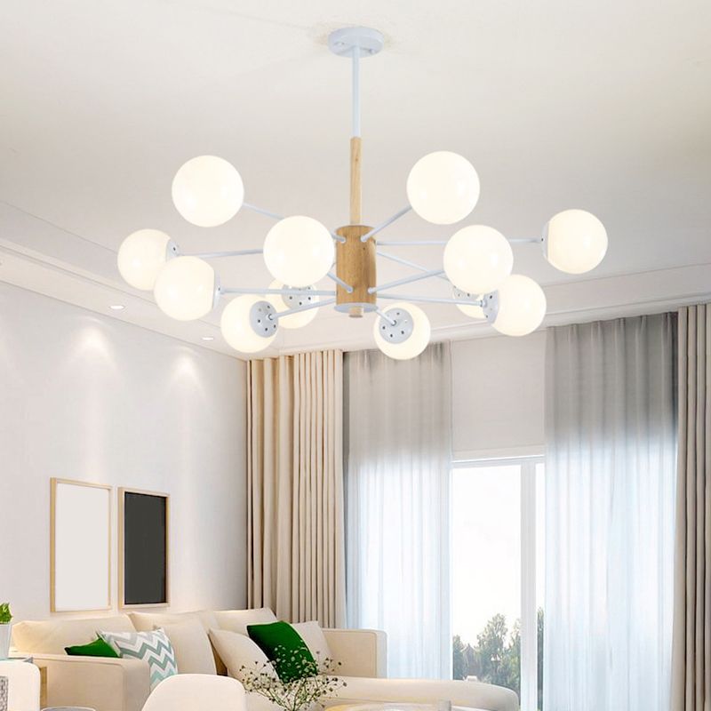 Lampada lampadina rotonda in vetro Stile minimalista 12 Lumo bianco Lampone a sospensione