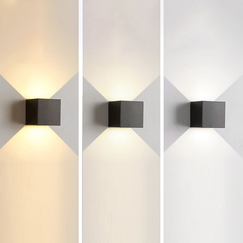 Simplicité Éclairage mural à LED Pince d'éclairage mural carré avec nuance en métal