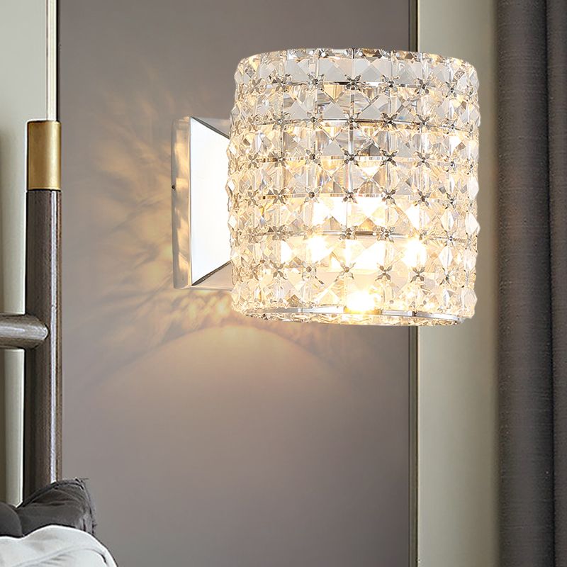 Clear Crystal Block Wall Light SCONCE CILINDER 1 Licht hedendaagse wandverlichtingsarmatuur