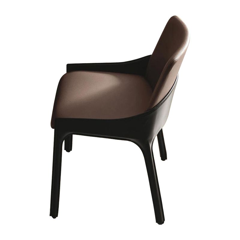 Silla de comedor de metal contemporáneo, sillas de comedor de piel sintética para uso doméstico