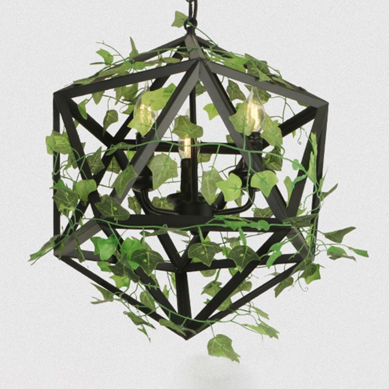 1 Light Pendant Light Fixture Industrial Metal Hanging Pendant Lights with Plants for Restaurant