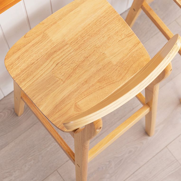 Scandinavian Footrest Solid Wood Bar Stool Low Back Home Stool